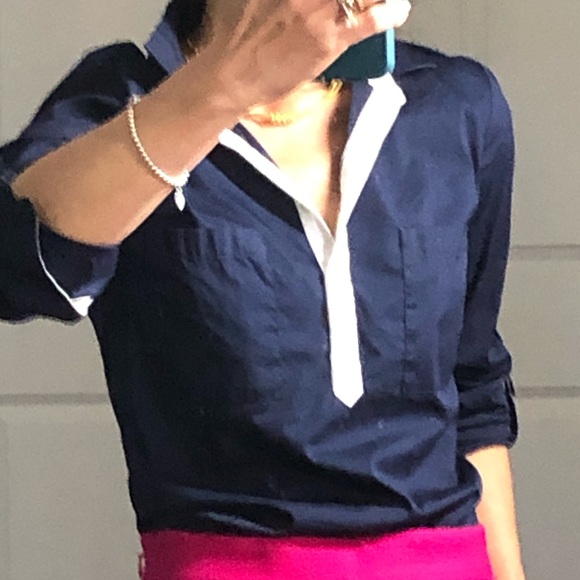 Zara Tops - ZARA basic bottom down stretch cotton shirt